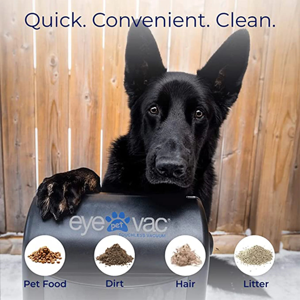 EyeVac Pet EVPET-PB 6.5 Qt Stationary Touchless Vacuum, Black w/ Paw Prints
