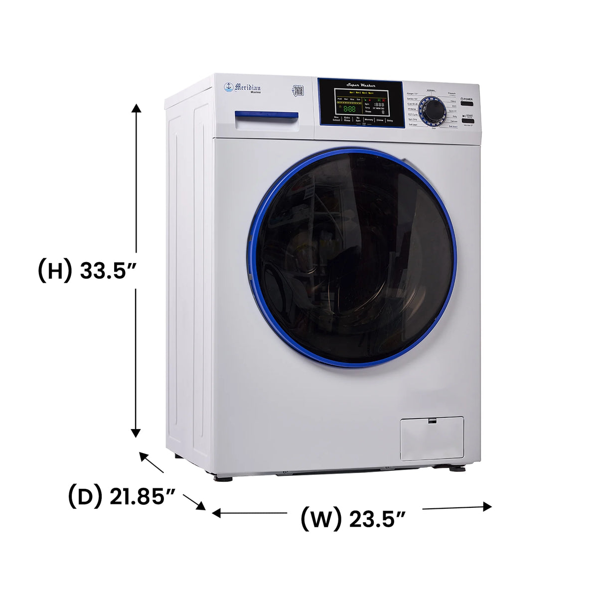 Marine Washer ANTI CORROSION 1.62 cf/15 lbs. 1400 RPM Salt Wash Sanitize 110V