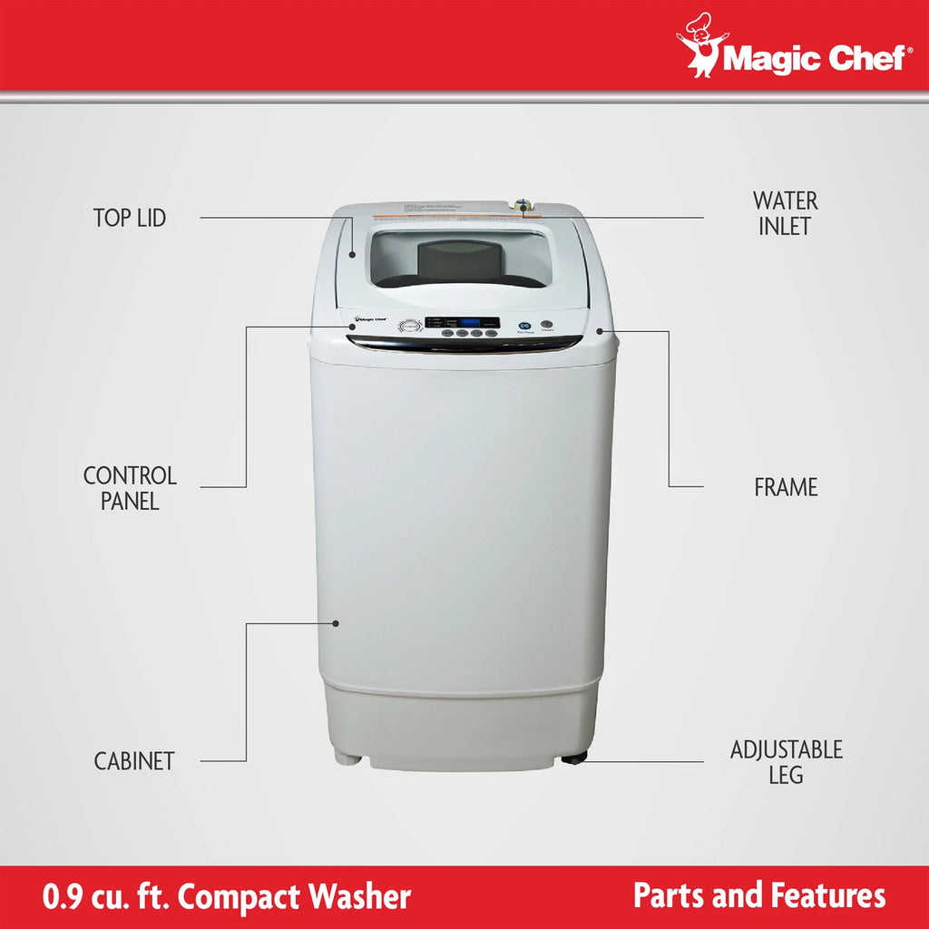 Magic Chef 0.9 Cu. Ft. Compact Washer in White
