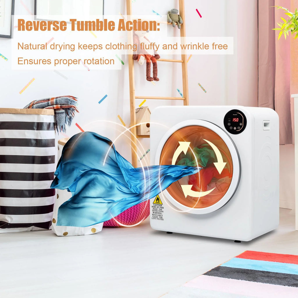 GoDecor Electric Portable Laundry Dryer, 13.2LBS Capacity Tumble Dryer For Home, White