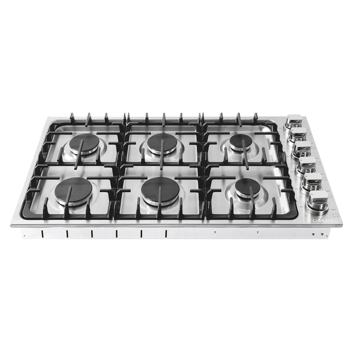 Gas Cooktop with 6 Sealed Italian Made Burners in Stainless Steel