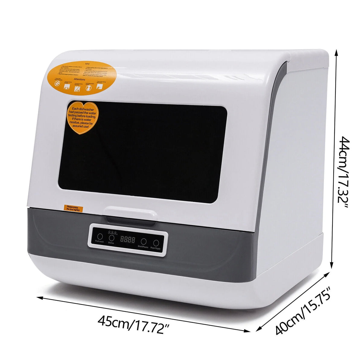 Countertop Dishwasher 3 Washing Programs Air-dry Function for Small Apartments