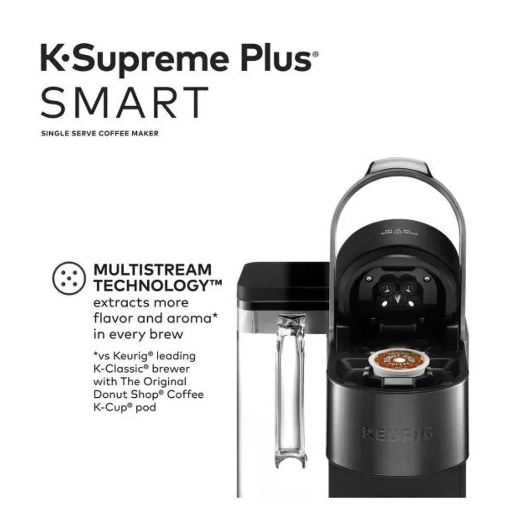 Keurig K-Supreme Plus Smart Single Serve Coffee Maker with BrewlD, 5 Cup Sizes, 5 Brewing Options, and 6 Temperature Settings (Black Stainless)