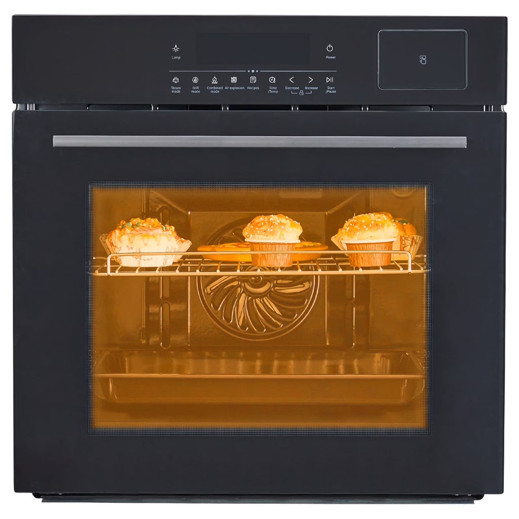 2025 New 24" Single Wall Ovens with 70L Capacity and 3000W 240V,Electric Wall Oven with 8 Cooking Functions & 108 Automatic Recipes,Touch Control,Safety Lock,Timer,2.5 CF Convection Built-in Oven