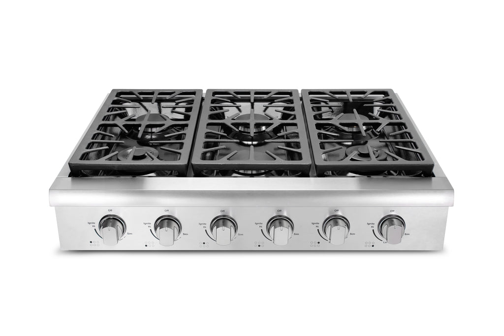 Thor Kitchen 36" Professional Gas Range Top, Stainless Steel