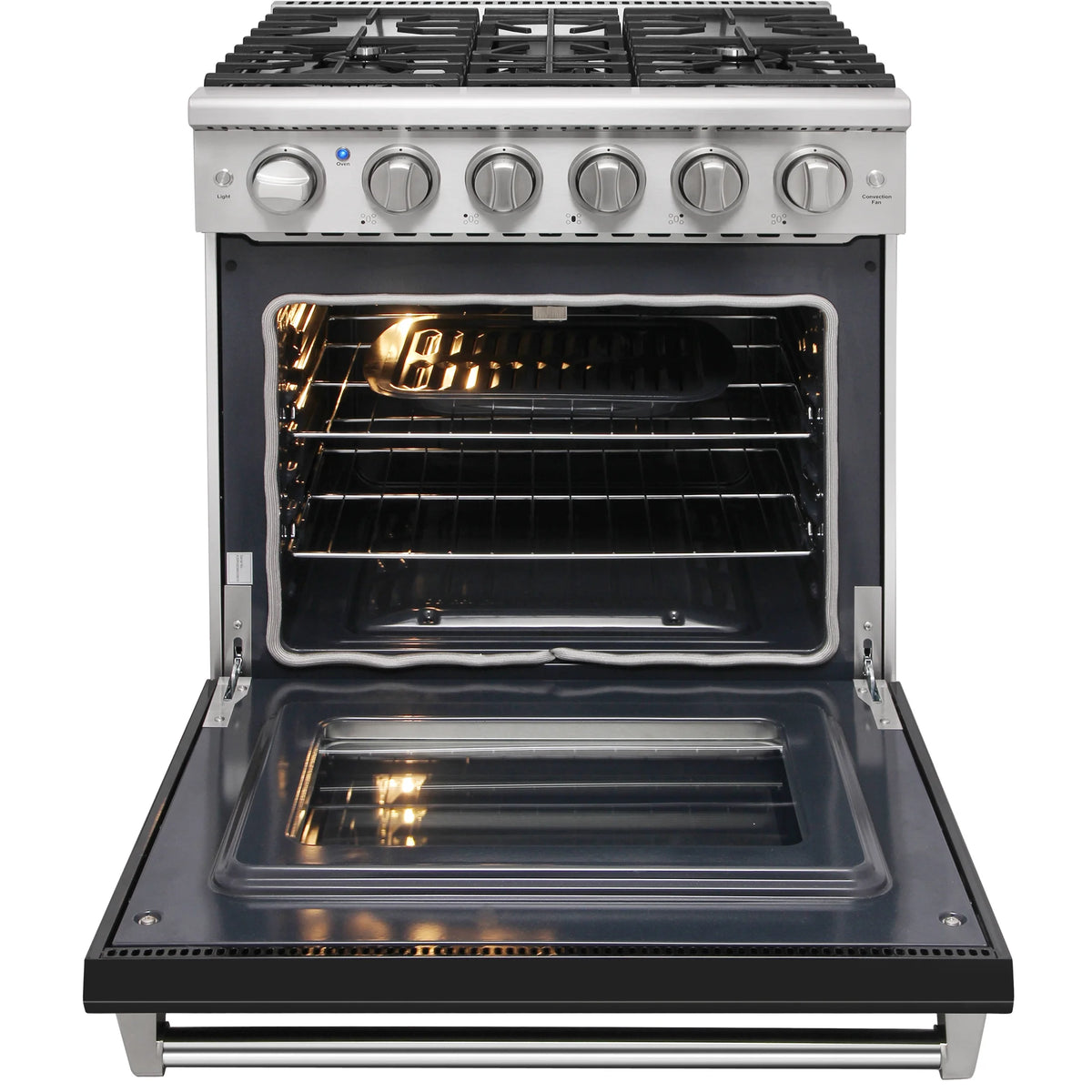 KOSTCH 30-in 5 burners 4.55-cu ft Convection Oven Freestanding Liquid Propane Gas Range ( Stainless steel )