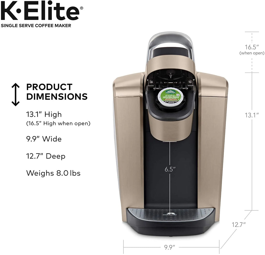 Keurig K-Elite Coffee Maker, Single Serve K-Cup Pod Coffee Brewer, With Iced Coffee Capability, Brushed Slate