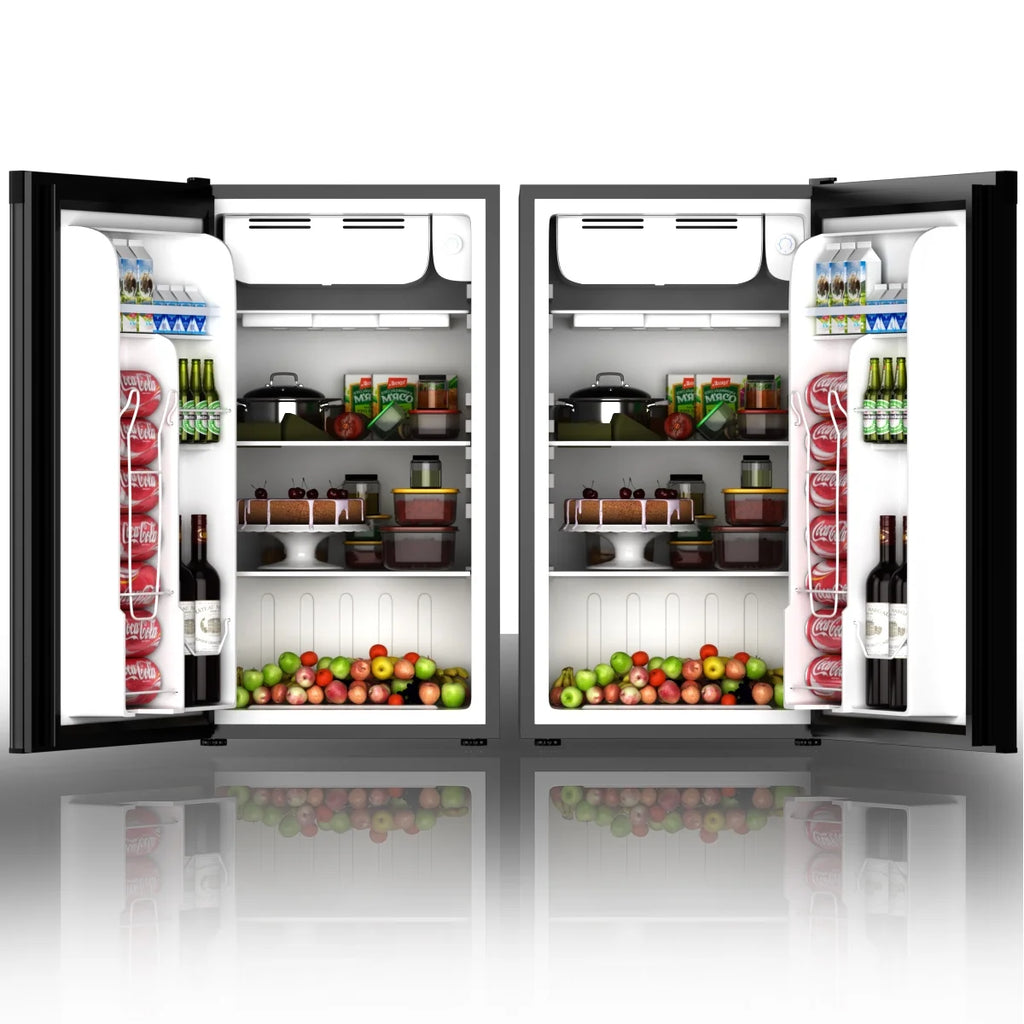 Costway 3.2 Cu.Ft. Compact Refrigerator Mini Dorm Small Fridge Freezer Reversible Door