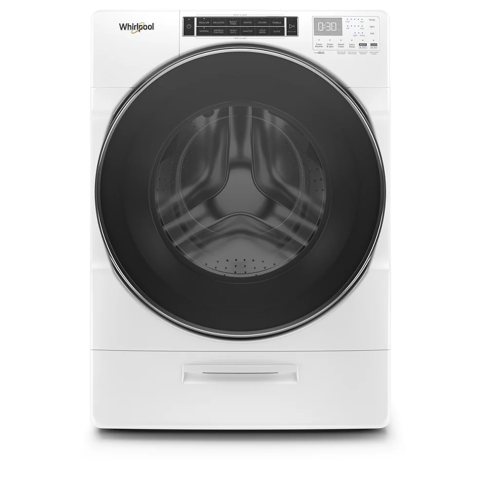 Whirlpool 5.0 cu ft High-Efficiency White Front Load Washing Machine with Load & Go(TM) XL Dispenser
