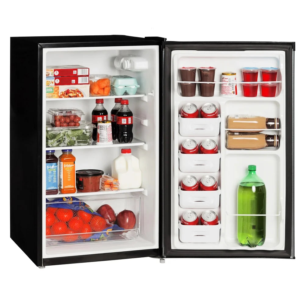 Mainstays 4. 4 Cu. ft. Single Door Mini Refrigerator, Stainless Steel Look