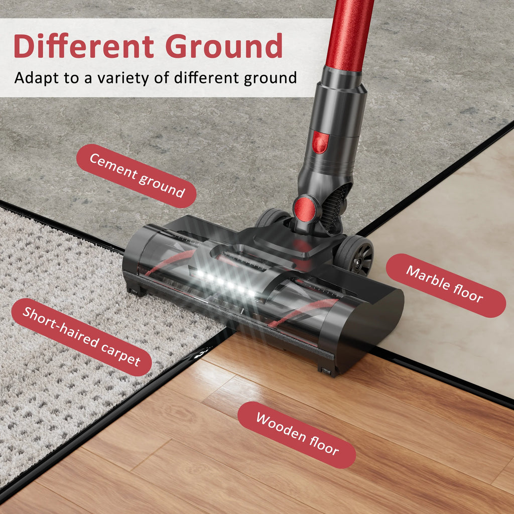 PrettyCare Cordless Vacuum Cleaner Lightweight Stick Vacuum 38kPa with 45min Runtime for Carpet Hard Floors Cleaner Pet Hair P2