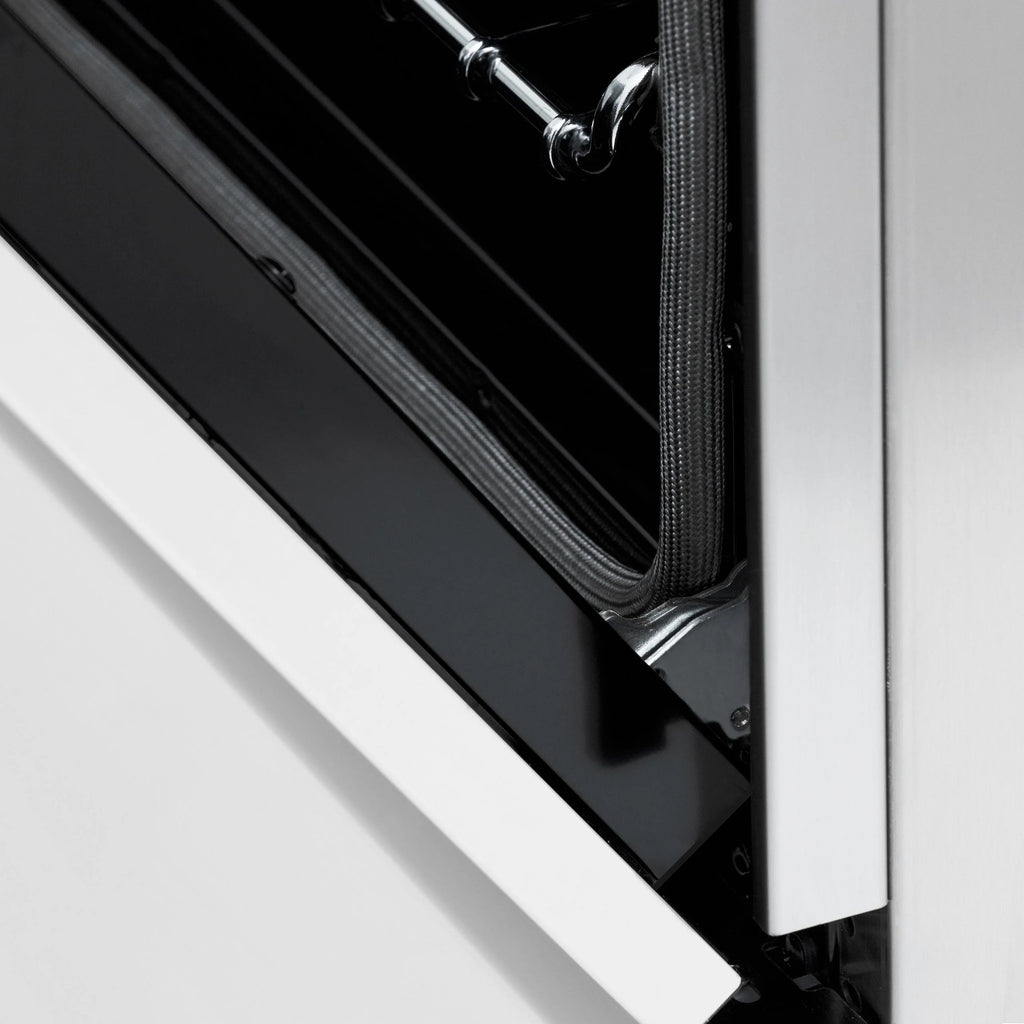 ZLINE 36 in. Autograph Edition Dual Fuel Range in Stainless Steel with White Matte Door and Champagne Bronze Accents (RAZ-WM-36-