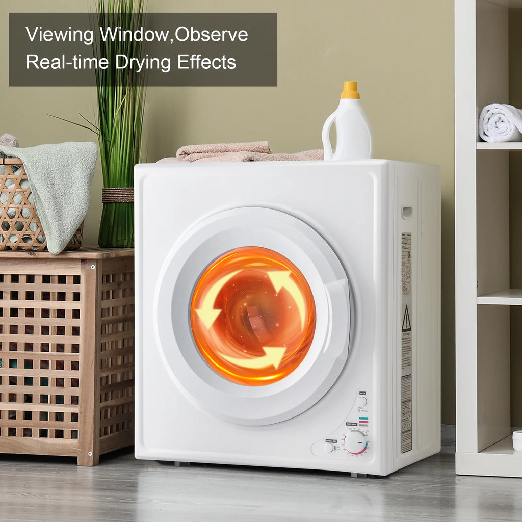 GYJ40-168I1 Compact portable Household clothes Dryer 4KG 2.6CUFT with Stainless Steel Drum White 120V 1400W MECHANICAL Control