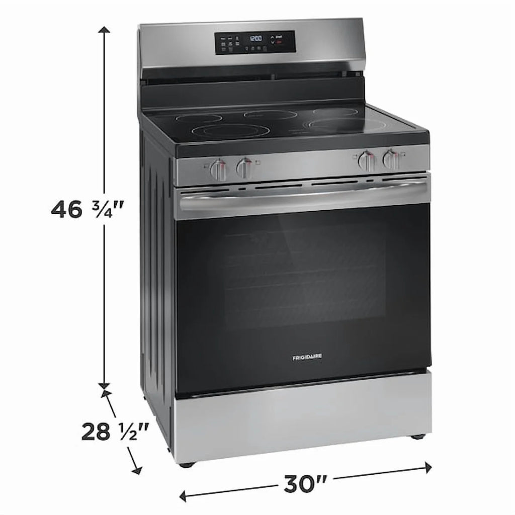 Frigidaire FCRE3083AS 30" Electric Range with Air Fry (Energy Star Certified), Stainless Steel