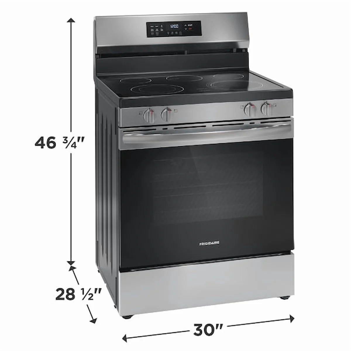 Frigidaire FCRE3083AS 30" Electric Range with Air Fry (Energy Star Certified), Stainless Steel