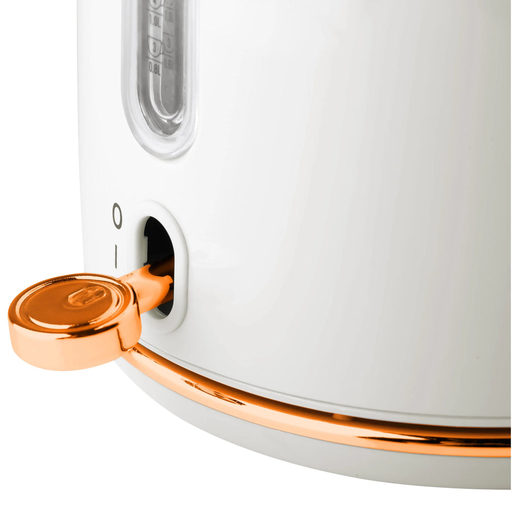 Open Box Haden Heritage 1.7L Stainless Steel Retro Electric Kettle,Ivory/Copper