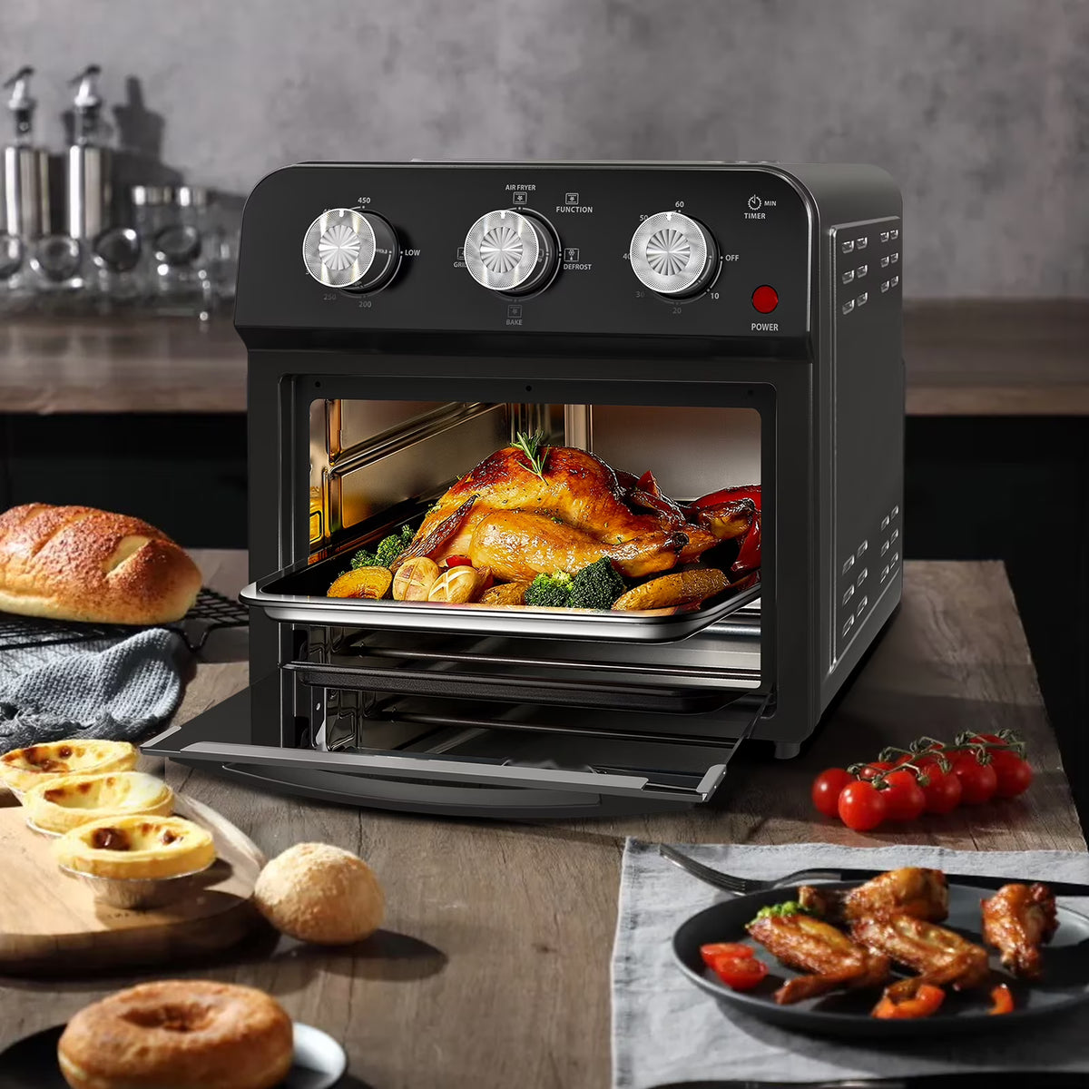 Segmart Air Fryers Oven, 5.3Qt Air Fryer with Viewing Window, 7 Presets, Digital Touchscreen, Dishwasher-Safe Basket, 1350W, Cream White