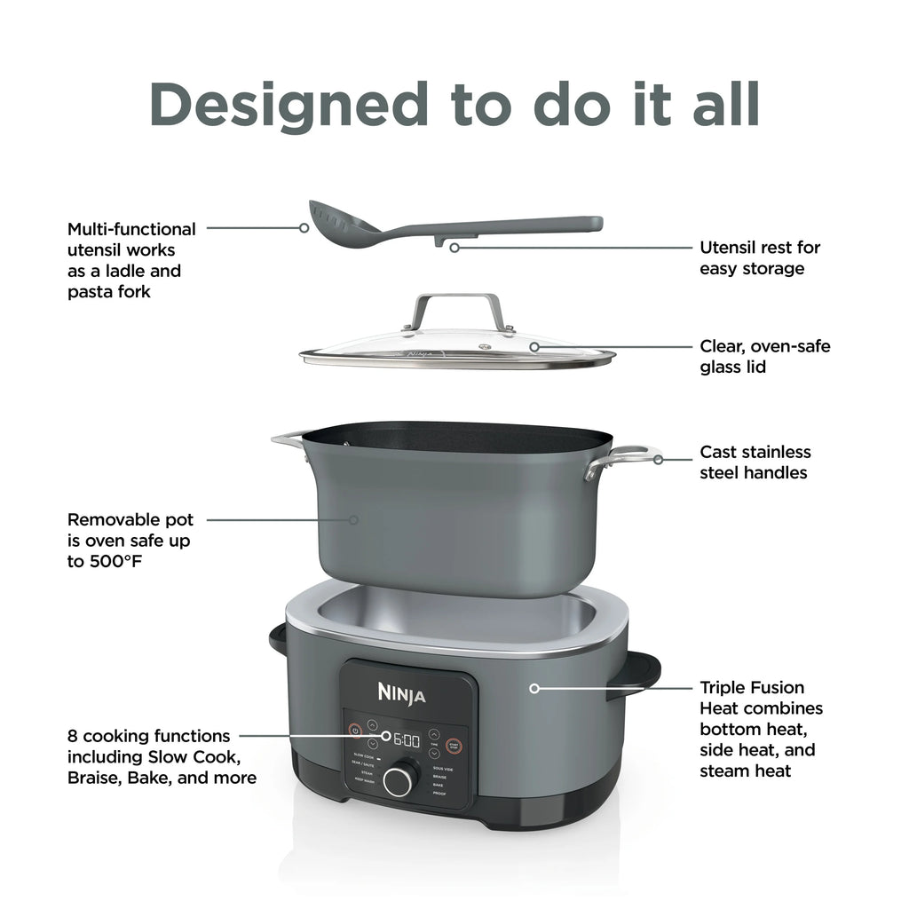 Ninja Foodi 8.5 Qt PossibleCooker PRO,Gray, MC1001