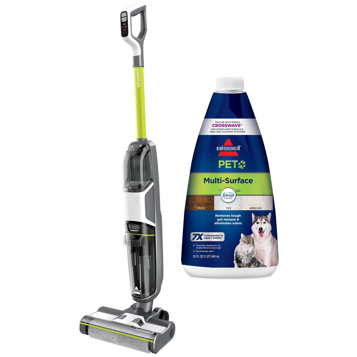 Bissell Crosswave HF3 Cordless Wet/Dry Vacuum Cleaner and Mop, Multi-Surface and Hardwood Floor Cleaner, 3654