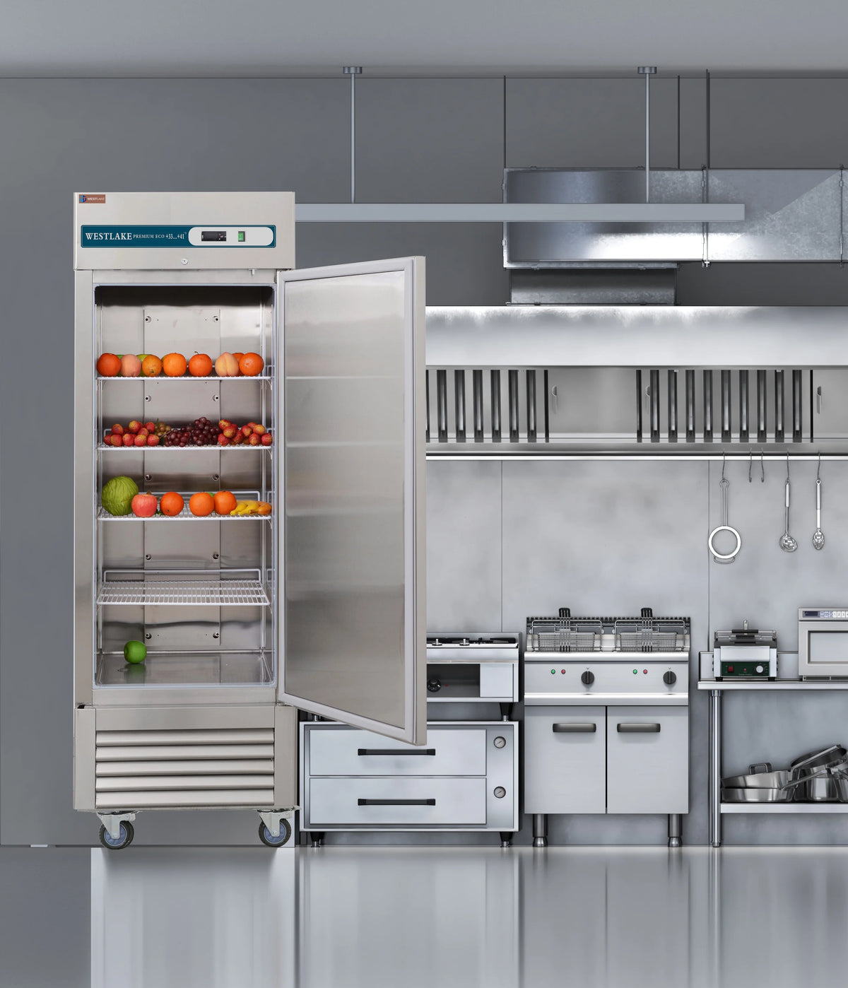 Westlake Commercial Reach In Upright Freezer WKF-49B Double Solid Door Stainless Steel 49 Cu. ft