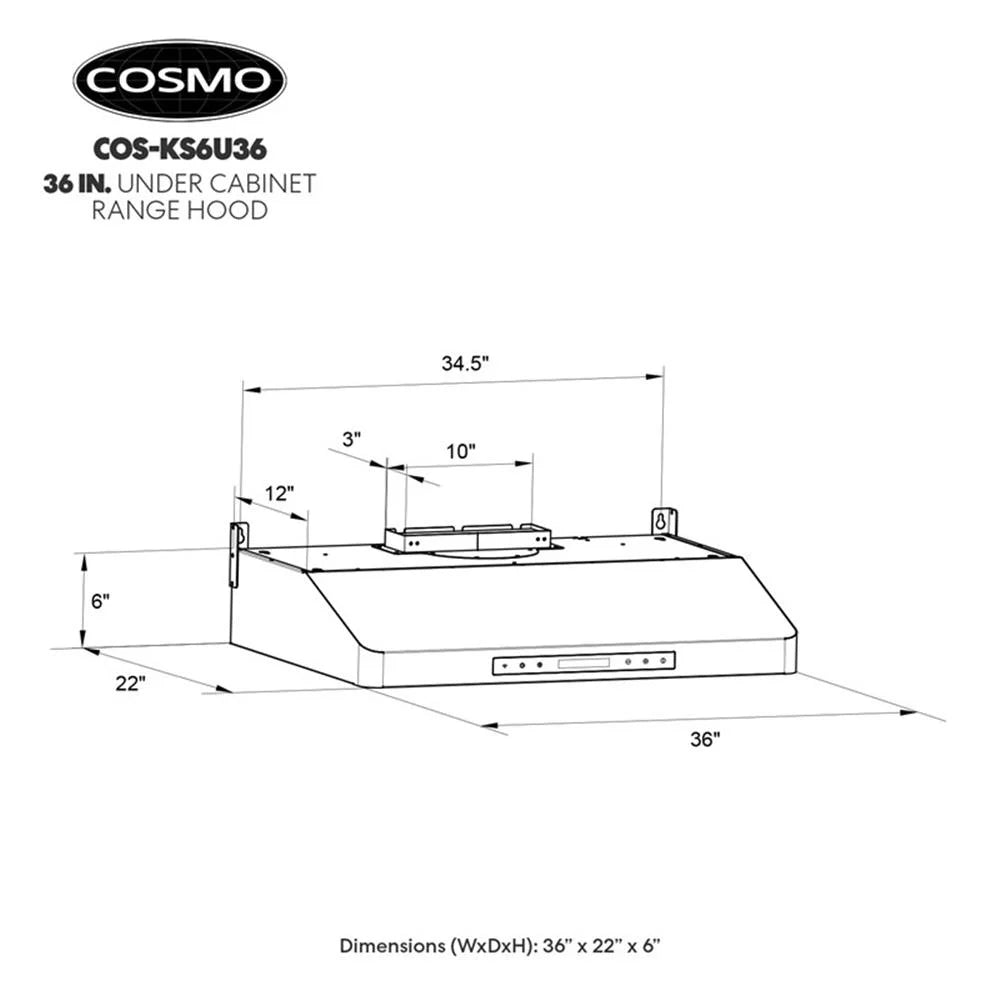 36 in. Under Cabinet Range Hood with Digital Touch Controls in Stainless Steel