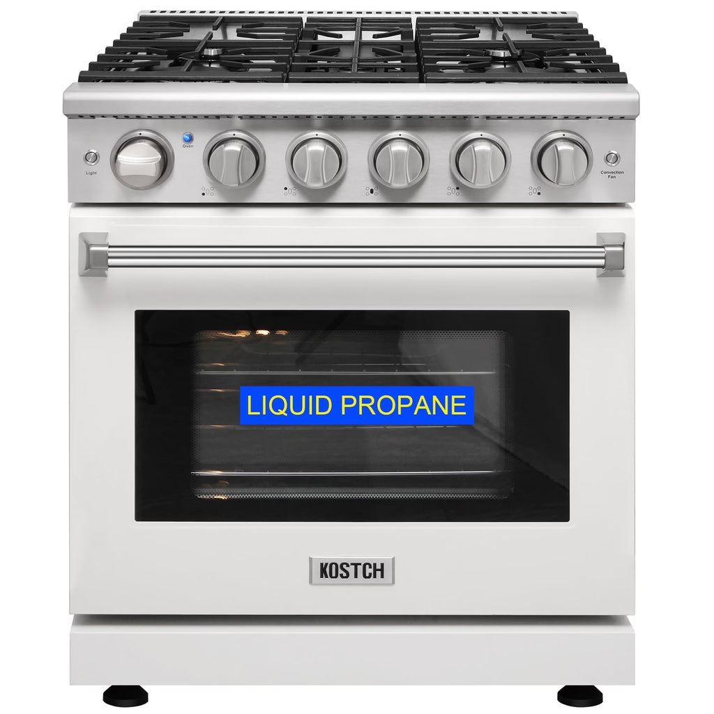 KOSTCH 30-in 5 burners 4.55-cu ft Convection Oven Freestanding Liquid Propane Gas Range ( Stainless steel )