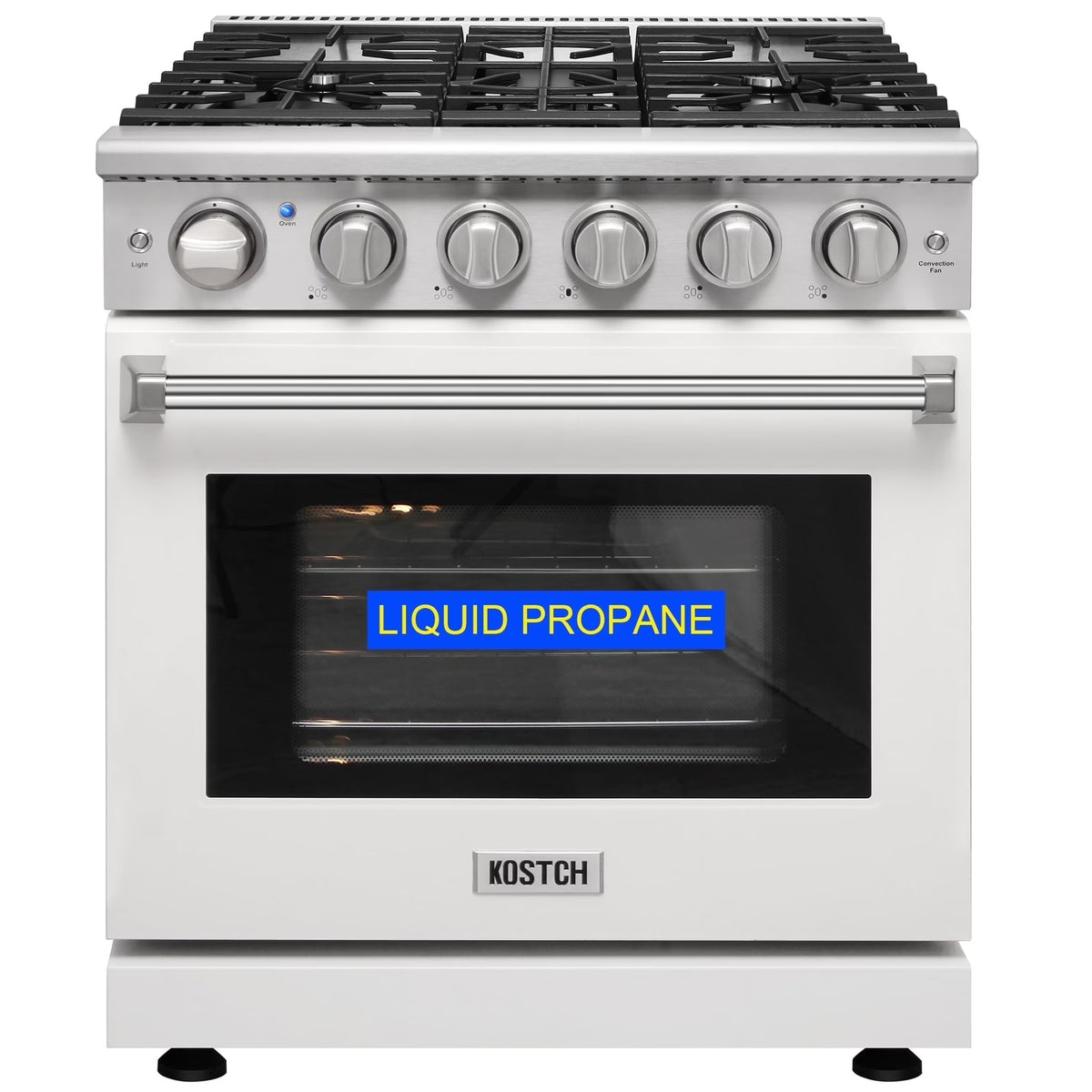 KOSTCH 30-in 5 burners 4.55-cu ft Convection Oven Freestanding Liquid Propane Gas Range ( Stainless steel )