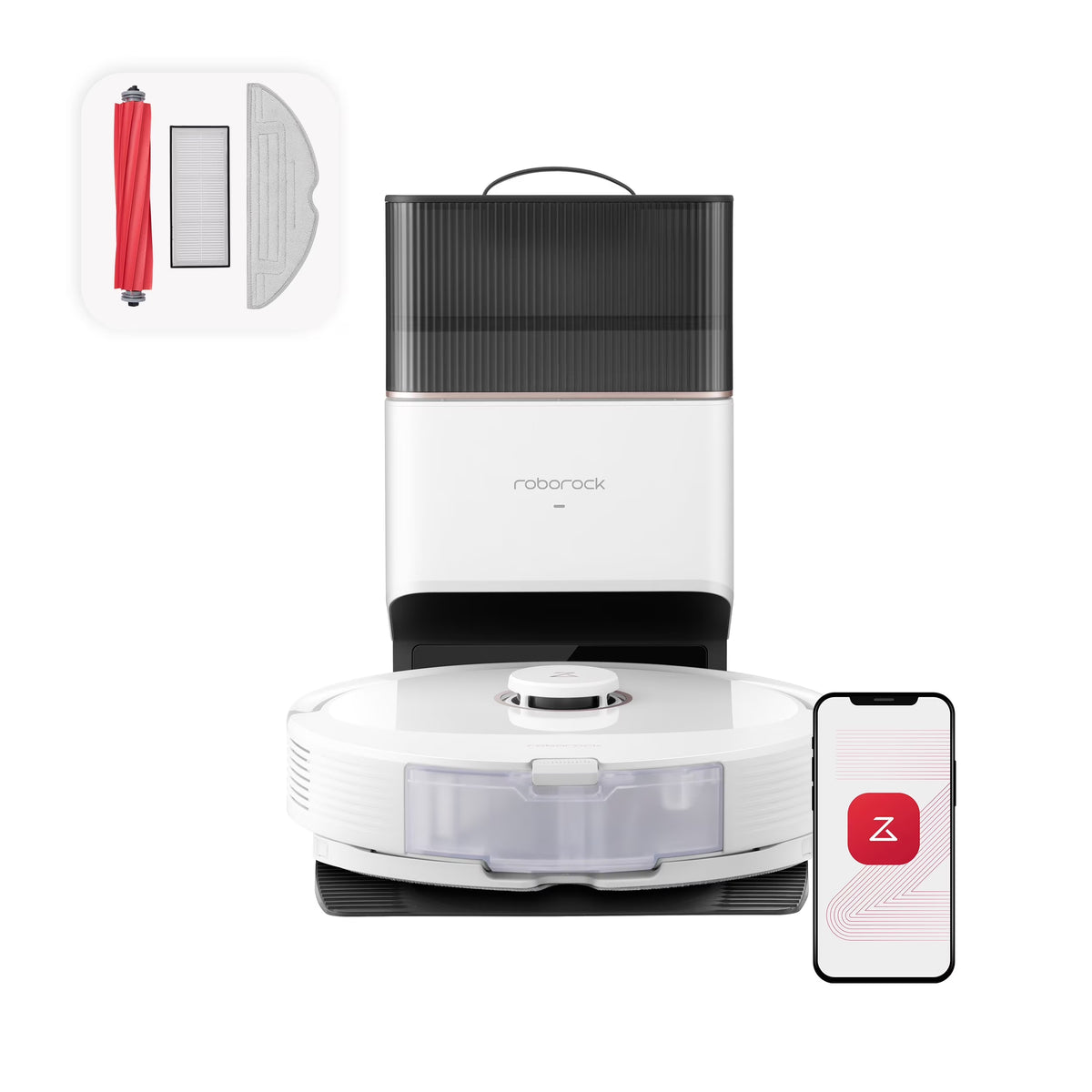 Roborock Q8 Max+ Robot Vacuum and Mop with Self-Emptying, Obstacle Avoidance, LiDAR Navigation, 5500Pa Suction Power, and App Control