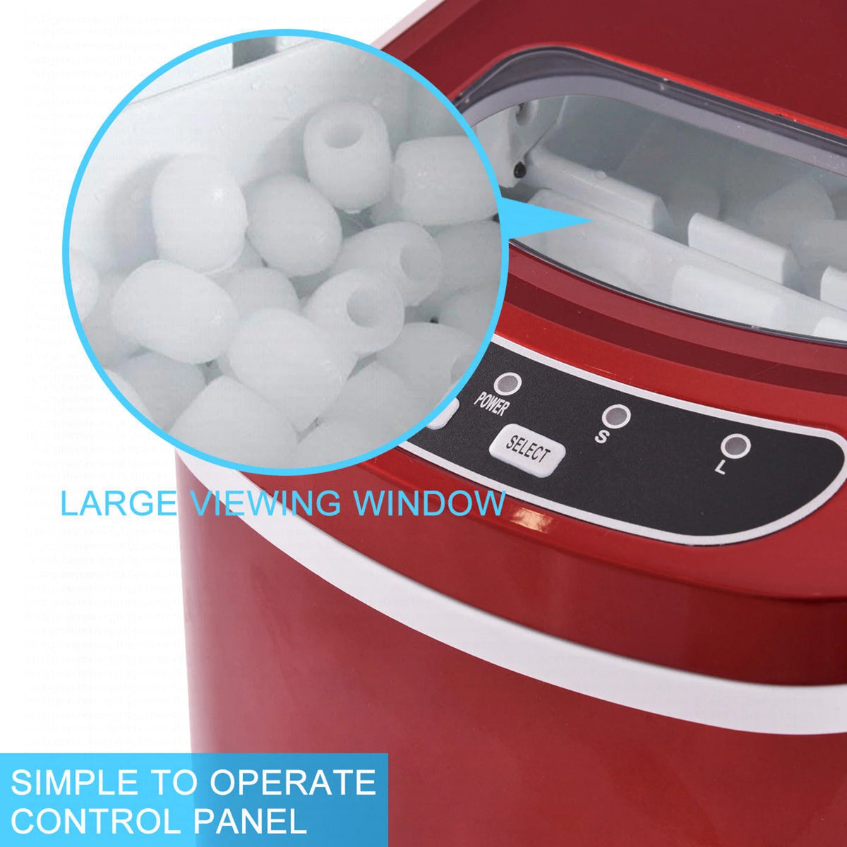 Costway Silver Portable Compact Electric Ice Maker Machine Mini Cube 26lb/Day