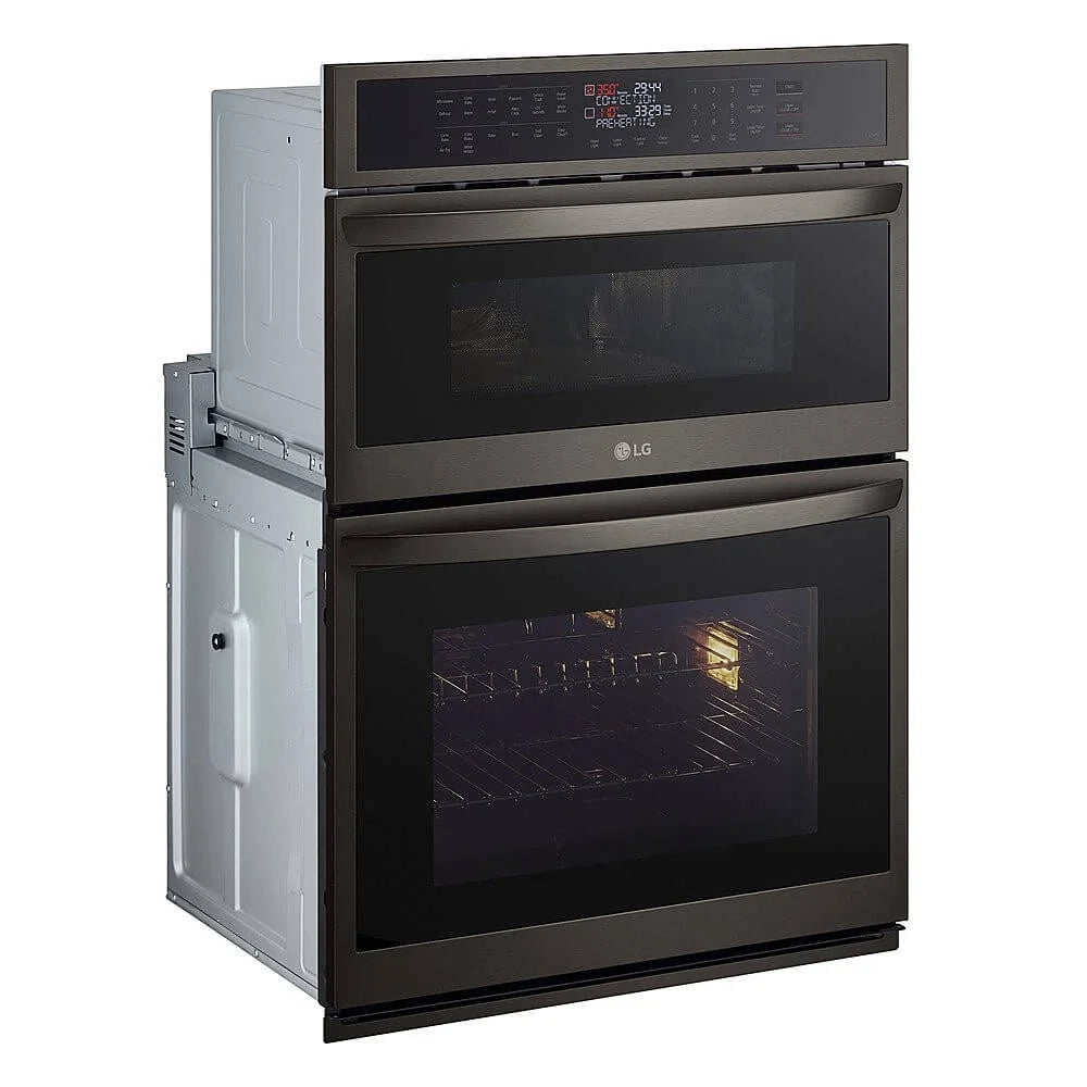 LG WCEP6423D 30 inch Black Stainless Steel Electric Wall Oven and Microwave Combination