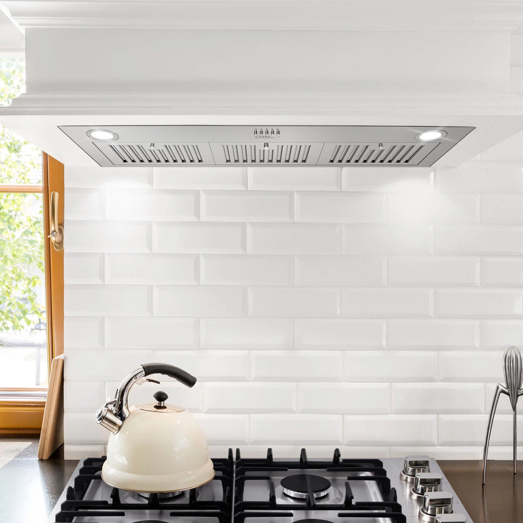 30 in. Insert Range Hood with Push Button Controls in Stainless Steel