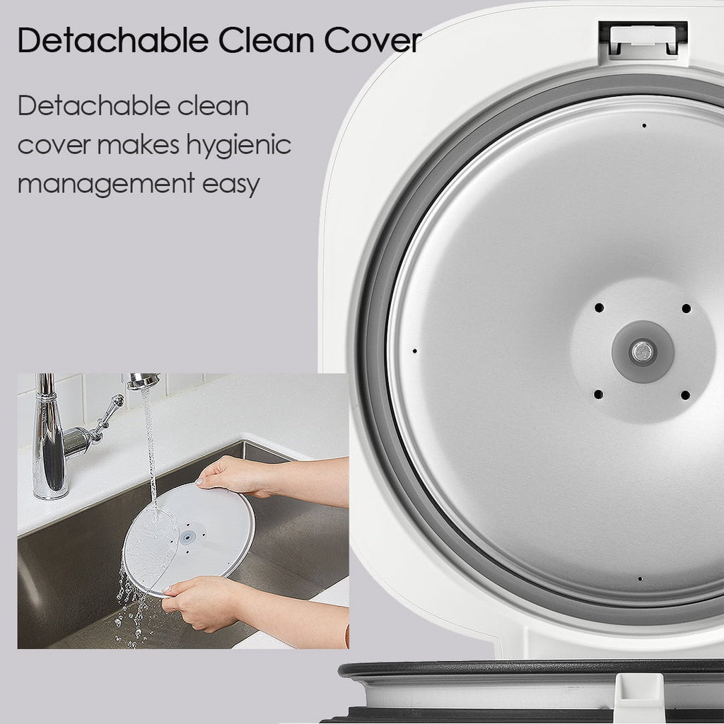 CUCHEN CRE-D0601WUS | Rice Cooker 6 Cup (Uncooked) and Warmer | Detachable Clean Cover | Nonstick Inner Pot | White