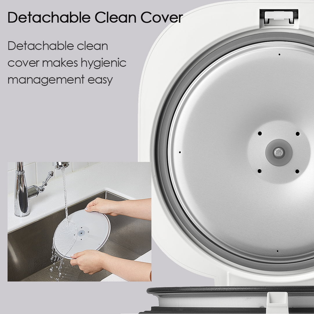 CUCHEN CRE-D0601WUS | Rice Cooker 6 Cup (Uncooked) and Warmer | Detachable Clean Cover | Nonstick Inner Pot | White
