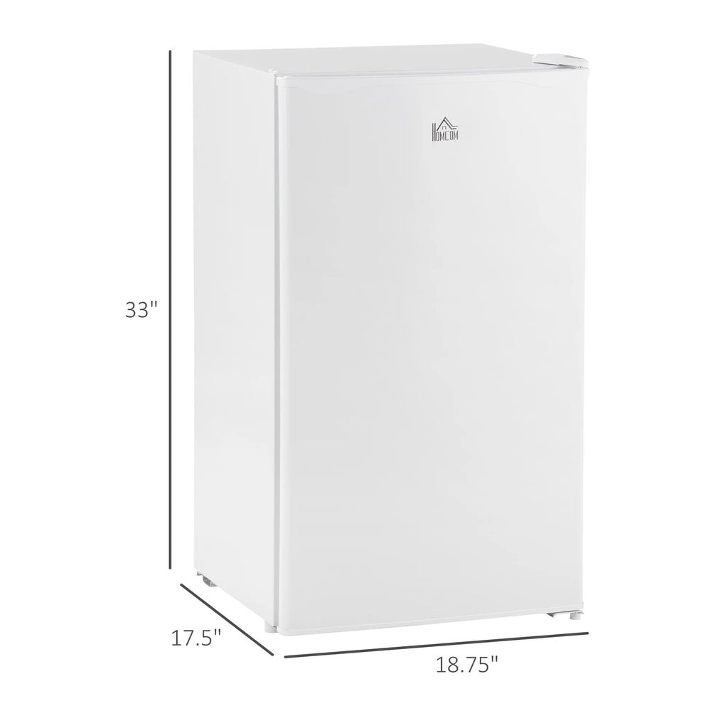 Harper & Bright Designs Double Door Mini Fridge with Freezer, 3.2 Cu.Ft Compact Refrigerator with Adjustable Shelf, Adjustable Thermostat and Reversible Door for Bedroom, Dorm, Home Office, White
