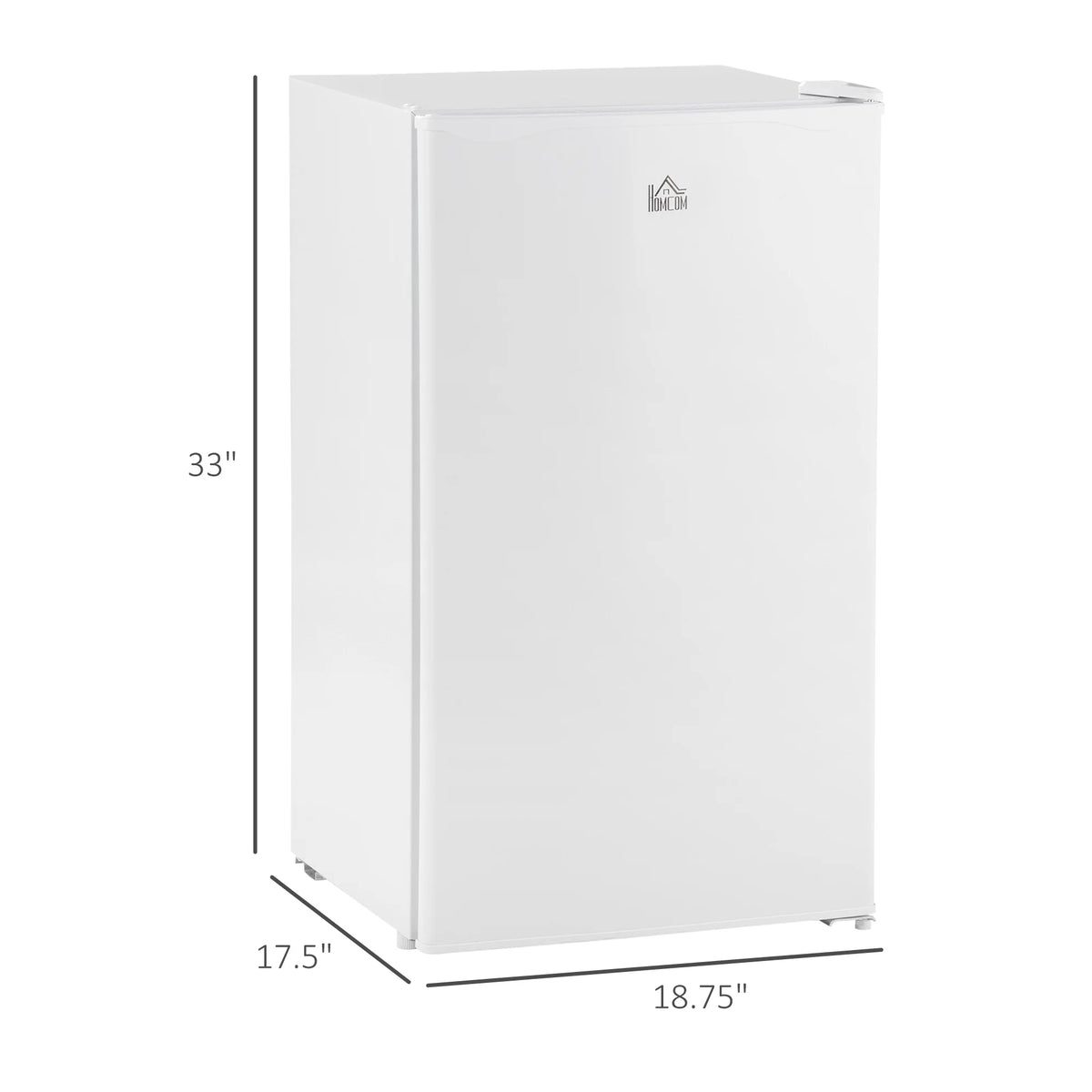 Harper & Bright Designs Double Door Mini Fridge with Freezer, 3.2 Cu.Ft Compact Refrigerator with Adjustable Shelf, Adjustable Thermostat and Reversible Door for Bedroom, Dorm, Home Office, White