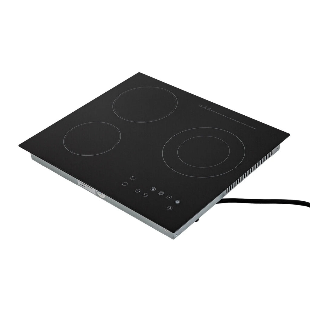 24" 3-Burner Built-in Electric Cooktop Ceramic Stove Top Touch Timing 110V 2600W