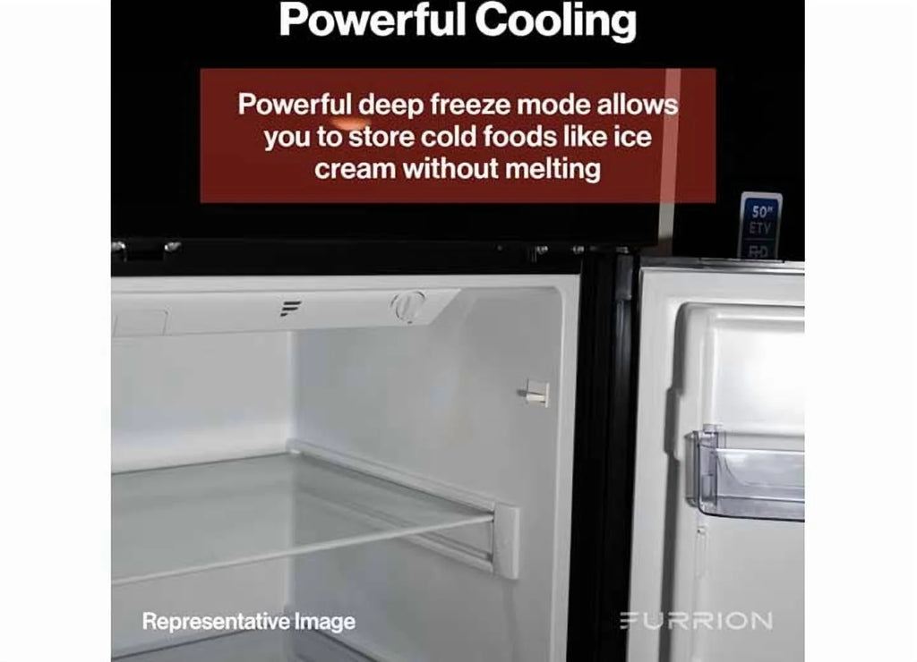 Lippert 2021123789 8 Cu.Ft Dc Left Hinge Refrigerator, Black