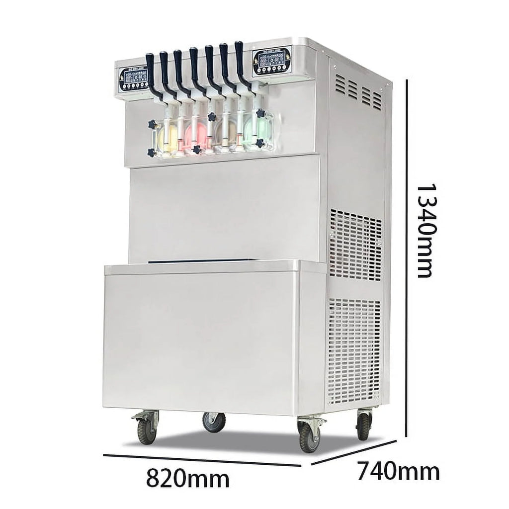 Kolice Commercial ETL 7 Flavors Soft Serve Ice Cream Machine,Frozen Yogurt Ice Cream Maker-Transperant Dispenser,Upper Tanks Coolated
