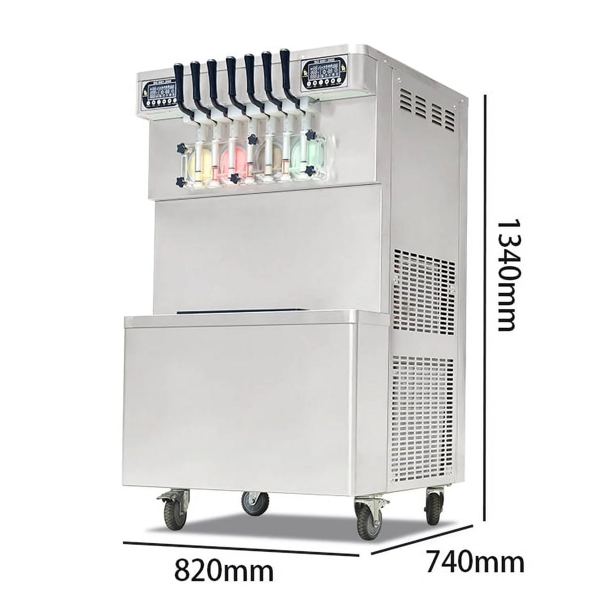 Kolice Commercial ETL 7 Flavors Soft Serve Ice Cream Machine,Frozen Yogurt Ice Cream Maker-Transperant Dispenser,Upper Tanks Coolated