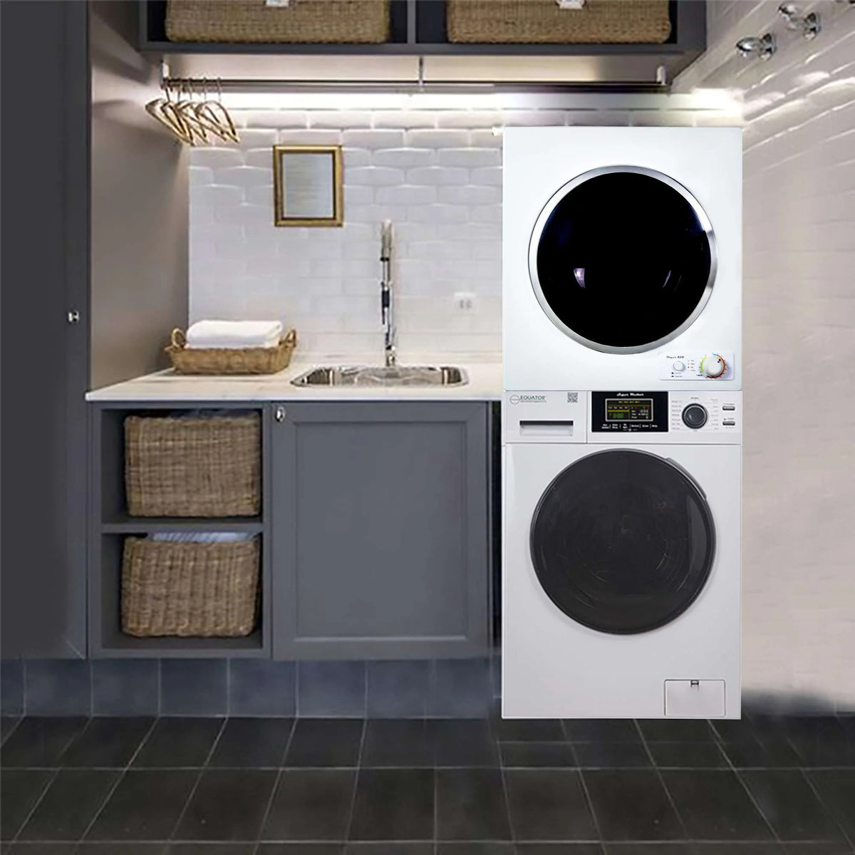 Equator 110V 1.6 cf Washer w/ Pet Cycle & 110V 3.5cf Compact Short Dryer
