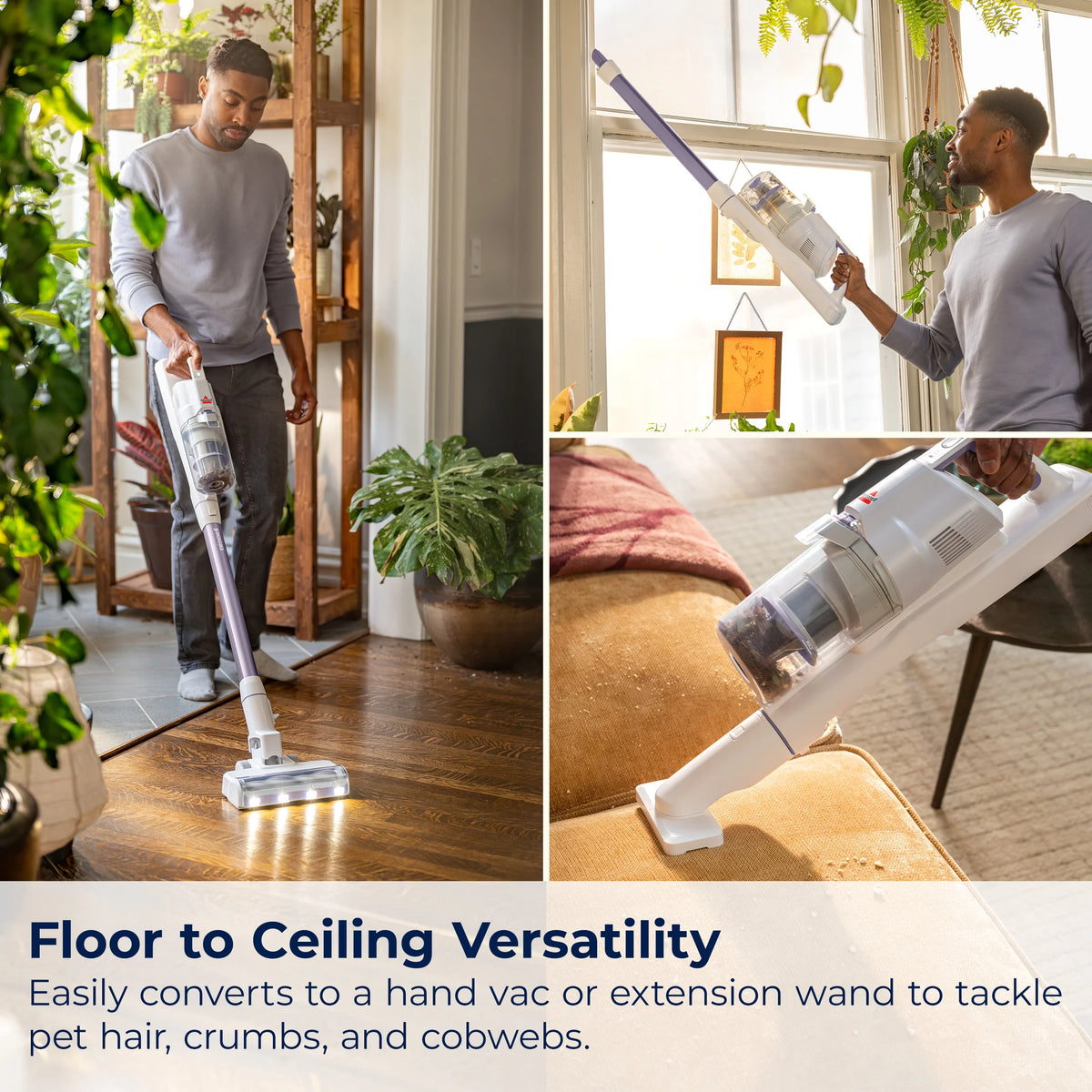 BISSELL PowerClean 200W Self-Standing Cordless Stick Vacuum, Carpet, Area Rugs, Hard Floor, Uphosltery, Tangle Free Brush Roll, Removeable Battery, Up to 40 minute run time, 4172