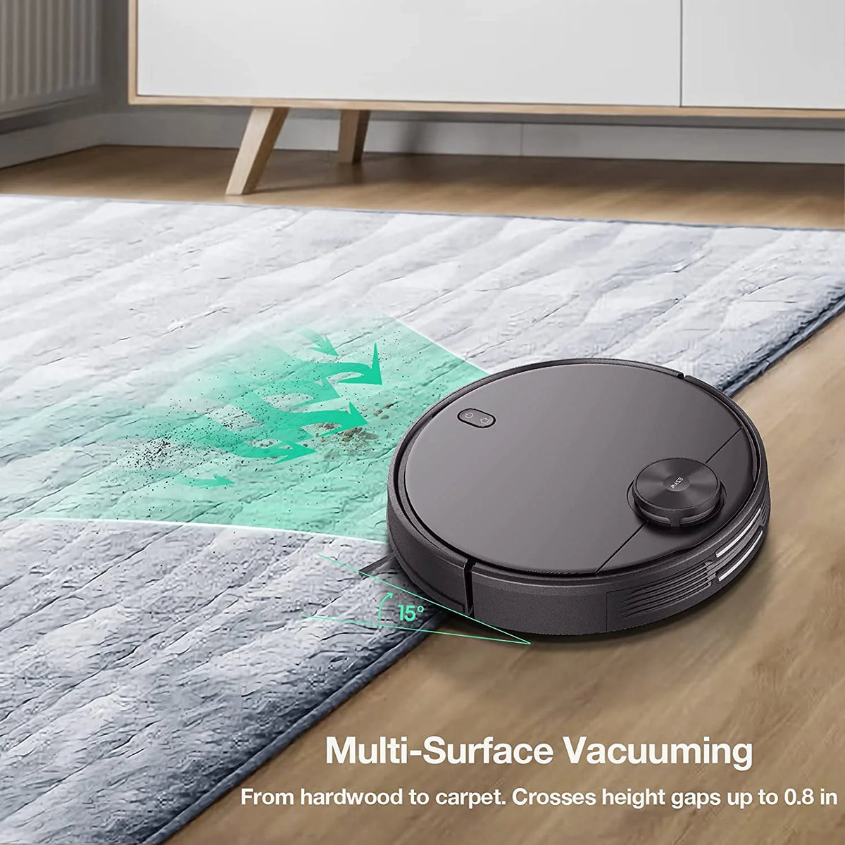 Wyze Wi-Fi Connected Robotic Vacuum with LiDAR Room Mapping, Ideal for Pet Hair, Hard Floors and Carpets