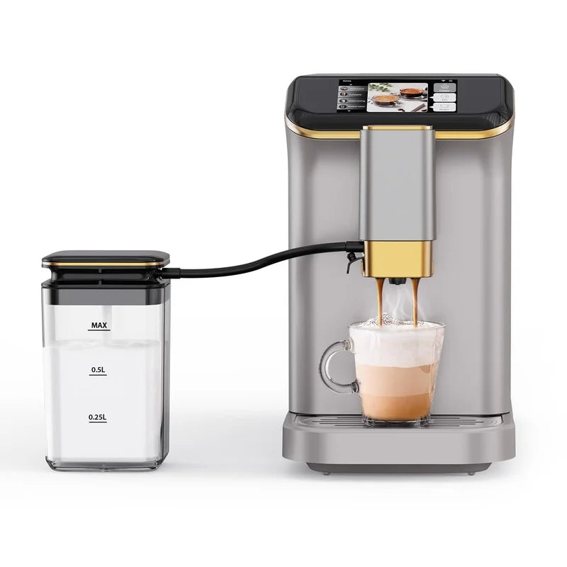 Towallmark 20 Bar Fully Automatic Espresso Machine, Built In Coffee Grinder & Milk Frother, 1.5L Removable Water Tank, Adjustable Shot Volume, For Home Office Use