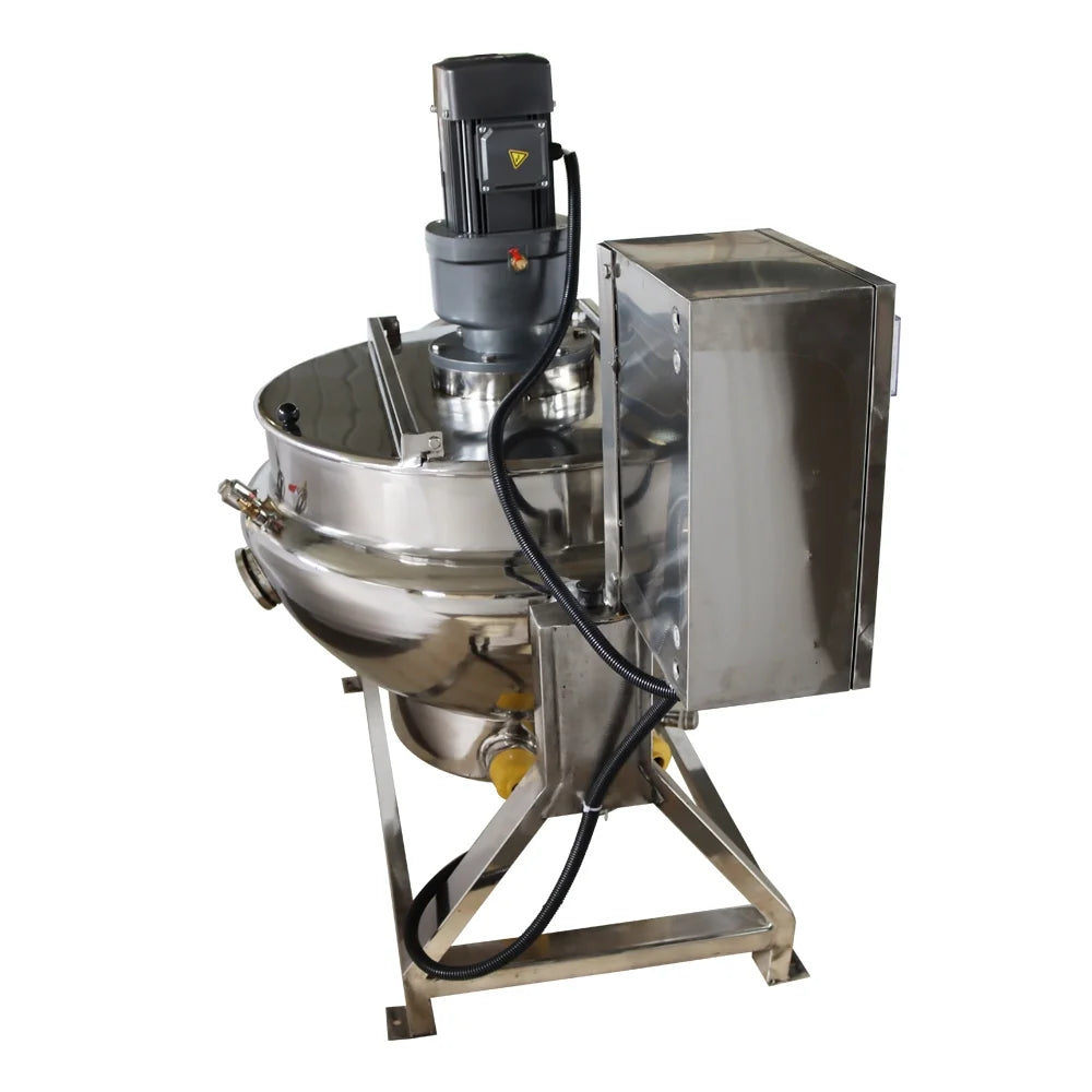 Jacketed Kettle Commercial Electric Cooking Pot Stirring Scraping Edge Three-Phase Tilting Soup Chili Sauce Beverage Jam Porridge 13.2 Gal 220V