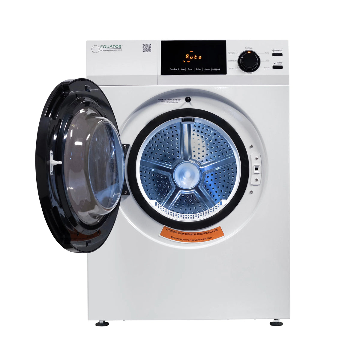 Equator 24" VENTED Sensor Dryer SANITIZE 4cf/18lbsTouch Control 110V DIGITAL