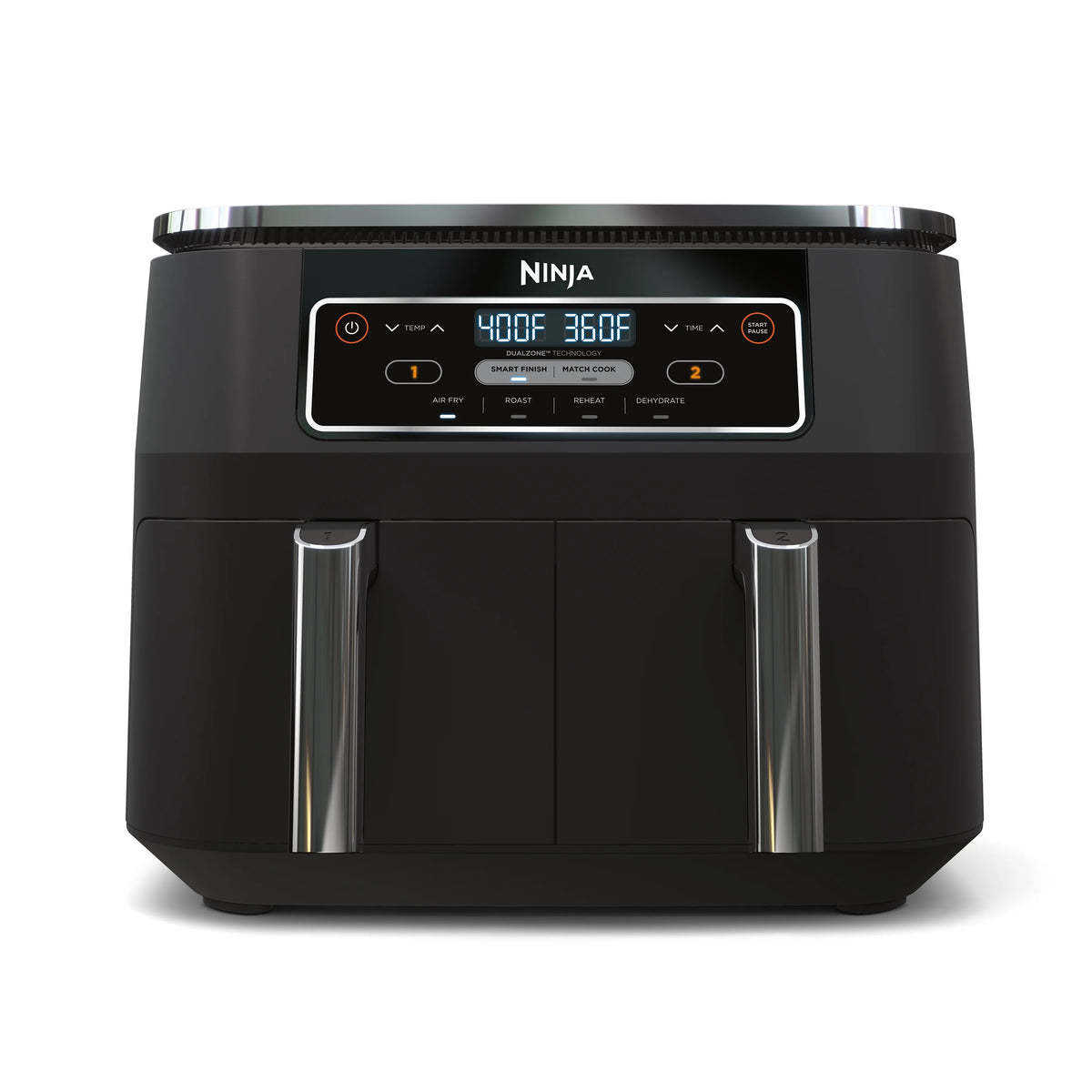Restored Ninja DZ100 Foodi? 4in1, 8Qt., 2Basket Air Fryer with Dualzone? Technology (Black) (Refurbished)