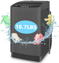 Veeboto Portable Washing Machine, 18.7Lbs Capacity Portable Washer with Drain Pump, 10 Wash Programs/8 Water Levels/LED Display, Full-Automatic Compact Laundry Washer for Apartment, Dorm, Home