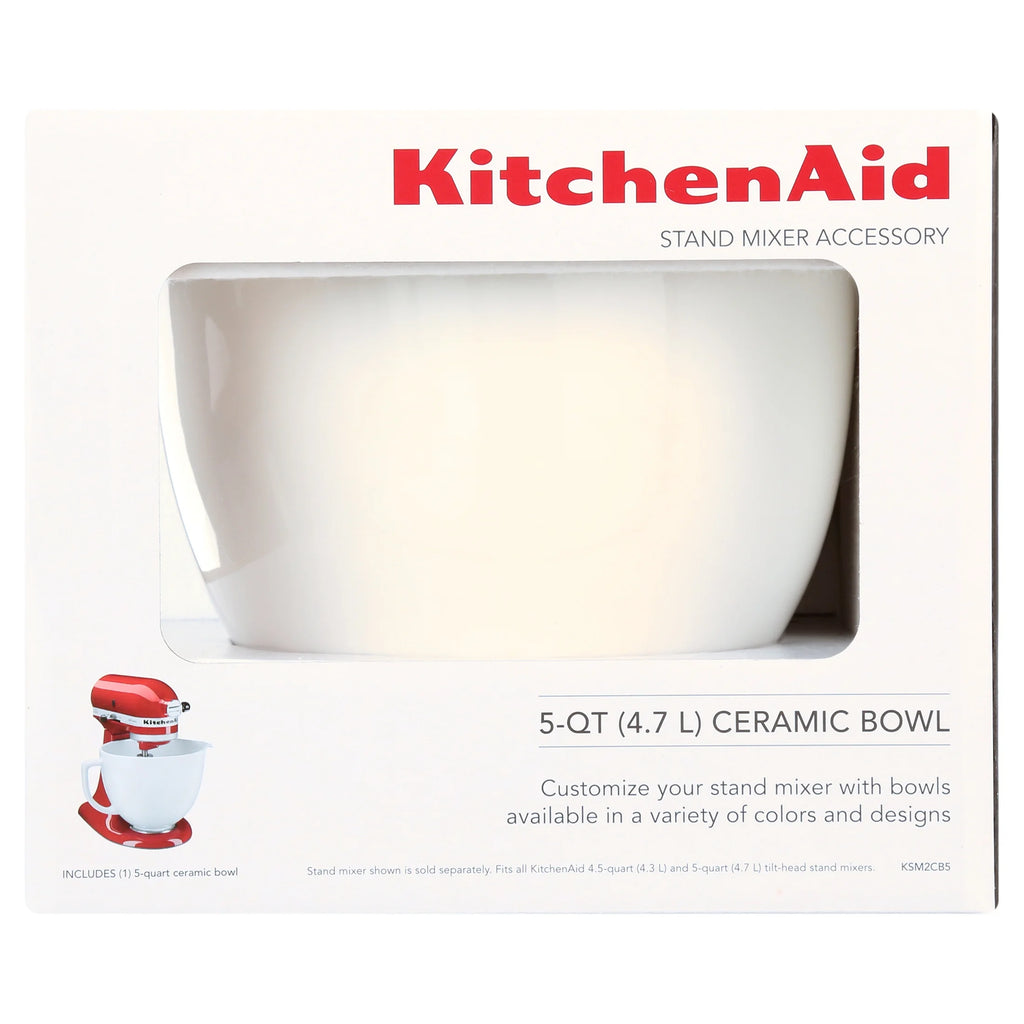 KitchenAid® 5 Quart White Chocolate Ceramic Bowl, KSM2CB5