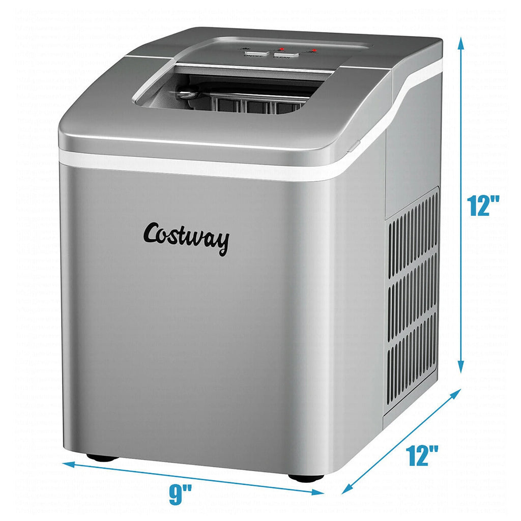 Costway Portable Ice Maker Machine Countertop 26Lbs/24H Self-cleaning w/ Scoop Green