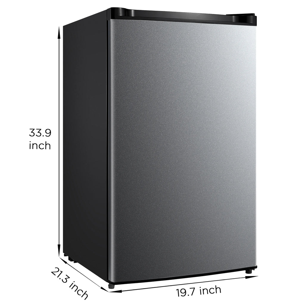 Mainstays 4. 4 Cu. ft. Single Door Mini Refrigerator, Stainless Steel Look